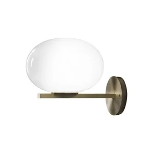 Oluce Alba 176 Wall Lamp With Diffused Light In Opaline Blown