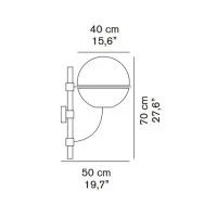 Oluce Lyndon Wall Lamp With Metal Structure Transparent Globes