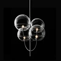 Oluce Lyndon Suspension Lamp With Metal Structure Globes In