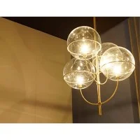 Oluce Lyndon Suspension Lamp With Metal Structure Globes In