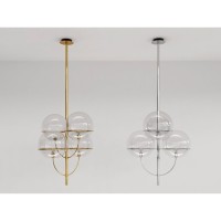 Oluce Lyndon Suspension Lamp With Metal Structure Globes In