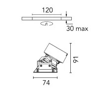 Flos Kap 80 Plus LED 13.4W Wall Washer NO TRIM Quadrato Faretto