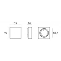 EXENIA Ladrillo Plafoniera LED 9W IP44 Soffitto Parete Vetro