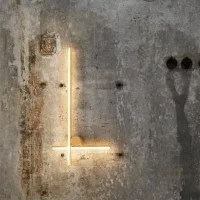 Flos Coordinates Wall Lamp In Aluminum Champagne Color Anodized