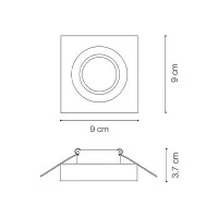 Ideal lux Blues Square Downlight GU10 Recessed For LED in