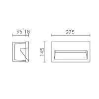 Simes Eos Recessed Wall Rectangular 26W Black IP65 For Outdoor