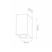 Lampo UP & DOWN GU10 Wall Lamp Double Emission For Outdoor IP44