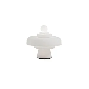Fontana Arte Regina Dimmable LED Table Lamp In White Glass By