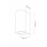 Lampo UP & DOWN GU10 Lampada da Parete Tonda Applique Doppia