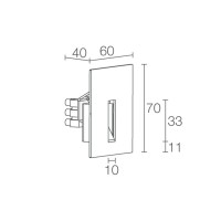 Luce & Light Line 1.0 Segnapasso 2W Incasso Da Muratura Parete