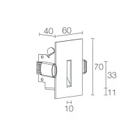 Luce & Light Line 1.1 Recessed For Plasterboard 2W Path Marker Luce & Light Line 1.1 Recessed For Plasterboard 2W Path Marker
