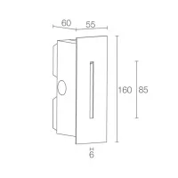Luce & Light Line 2.0 Segnapasso 2W Incasso Rettangolare Da