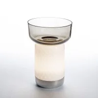 Artemide Bontà Dimmable LED Table Lamp With Glass Bowl By Artemide Bontà Dimmable LED Table Lamp With Glass Bowl By