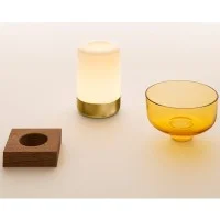 Artemide Bontà Dimmable LED Table Lamp With Glass Bowl By Artemide Bontà Dimmable LED Table Lamp With Glass Bowl By