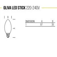 Bot Lighting Shot Lampadina E14 Oliva LED 6W 806lm Vetro