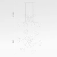 Mantra Jazz Suspension Lamp Trumpet Shape In Polished Gold