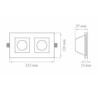 Lampo Faretto GU10 Da Incasso a Soffitto In Gesso Doppio Per Led