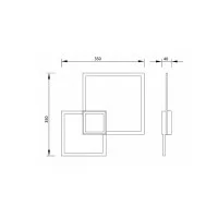 Mantra Mural Lampada Minimal a Led da Parete Quadrata Doppia