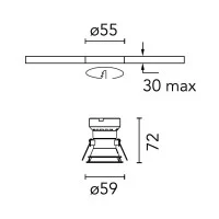 Flos Easy Kap Ø50 Fixed Optic Medium Round LED Recessed