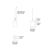 Lodes JIM Cylinder LED Modular Suspension Lamp by Patrick Lodes JIM Cylinder LED Modular Suspension Lamp by Patrick