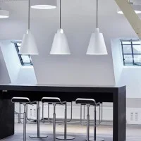 Louis Poulsen Above Ceiling Suspension Lamp with Direct Louis Poulsen Above Ceiling Suspension Lamp with Direct