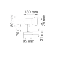 Lampo Spot E27 Orientabile in Metallo con Base a Muro da Interno