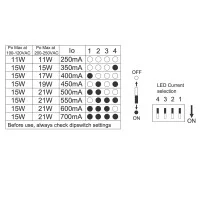 QLT Alimentatore Multi-Corrente 21W Costante 250-700 mA per LED