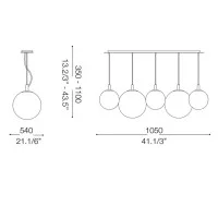 Ideal Lux Mapa Bianco SP5 Indoor Multiple Suspension Chandelier