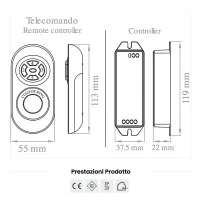 Lampo Kit RGB Remote Controller Wireless + Radiofrequency RGB Lampo Kit RGB Remote Controller Wireless + Radiofrequency RGB