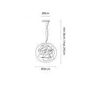 Ideal Lux Mapa Max Spherical Single Suspension Indoor Lamp
