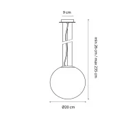 Ideal Lux Mapa Fade SP Spherical Lamp Single Suspension Indoor