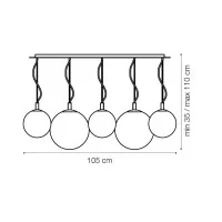 Ideal Lux Mapa Fade SP5 Chandelier Multiple Suspension Indoor