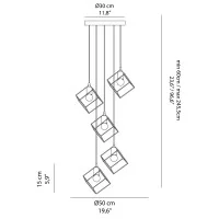 Ideal Lux Ice SP5 Suspension Lamp 5 Lights for Indoor in Modern