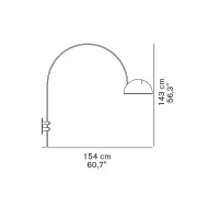 Oluce Coupè Lampada da Parete Orientabile e Regolabile ad Arco