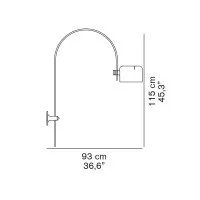 Oluce Coupè Lampada da Parete Orientabile e Regolabile ad Arco