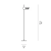Oluce Colombo Lampada LED da Terra Dimmerabile ed Orientabile