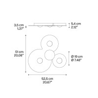 Lodes Bugia Triple Lampada LED da Soffitto Plafoniera