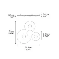 Lodes Bugia Triple LED Ceiling Lamp Plafòn Dimmable