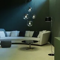 Oluce The Globe Suspension Lamp With Diffused Light Vintage