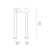 Ideal Lux Gas PT1 Outdoor Floor Lamp Bollard in Modern Style