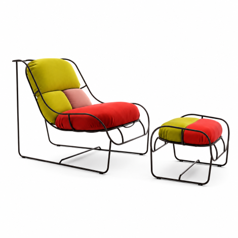 Poltronova Plasma Completa poltrona con poggiapiedi