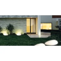 PAN Stone Lampada da Terra Bianca per Esterno a Luce Diffusa