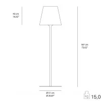 PAN Pascià Outdoor Floor Lamp with Diffused Light Modern Design