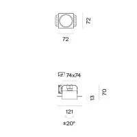 Logica Wizard Square Downlight Trimless GU10 For LED Adjustable