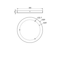 Grande rosone 300mm tondo per Lampade a Sospensione a Tre Uscite