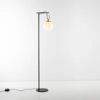 Artemide nh 22 Floor Dimmable Lamp with Glass Ball By Neri & Hu