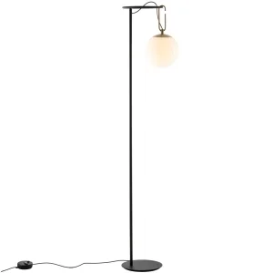 Artemide nh 22 Floor Dimmable Lamp with Glass Ball By Neri & Hu