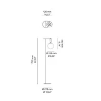 Artemide nh 22 Floor Lampada da Terra Dimmerabile con Sfera In