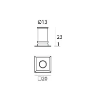 iLed ASPHO 10 Recessed Spotlight LED 1W 3000K 107lm Square