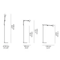 Artemide Tolomeo Floor Nero Lampada da Terra Orientabile per Artemide Tolomeo Floor Nero Lampada da Terra Orientabile per